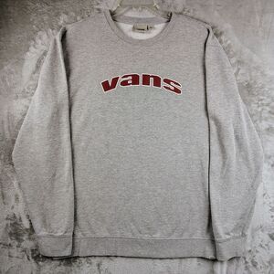 Vans Sweater Mens XL Gray Crew‎ Neck Sweatshirt Skateboard Graphic Off The Wall